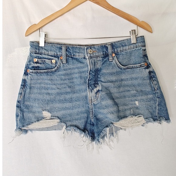Lucky Brand Pants - Lucky Brand Shorts Denim Jean Cutoff High Rise Mom Button Fly 8 29‎ Cotton Blend